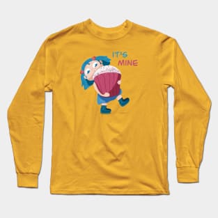 Cute girl with gigantic cupcake Long Sleeve T-Shirt